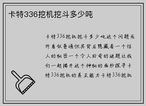 卡特336挖机挖斗多少吨